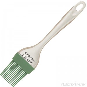Silicone Pastry Brush Green By Big Bang Cooking - the Perfect Baster or Basting Olive Oil Butter BBQ Sauce Honey on Your Meat Vegetables Cake and Pastries - Brushing Will Never Be That Easy with Its Perfect Sized Bristles and Comfortable Handle - B00VH7W0QC